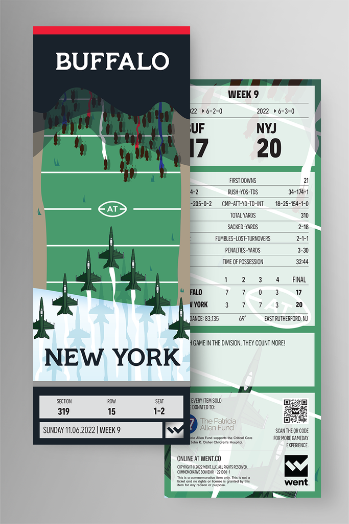 Ticket front and back views - Stadium location